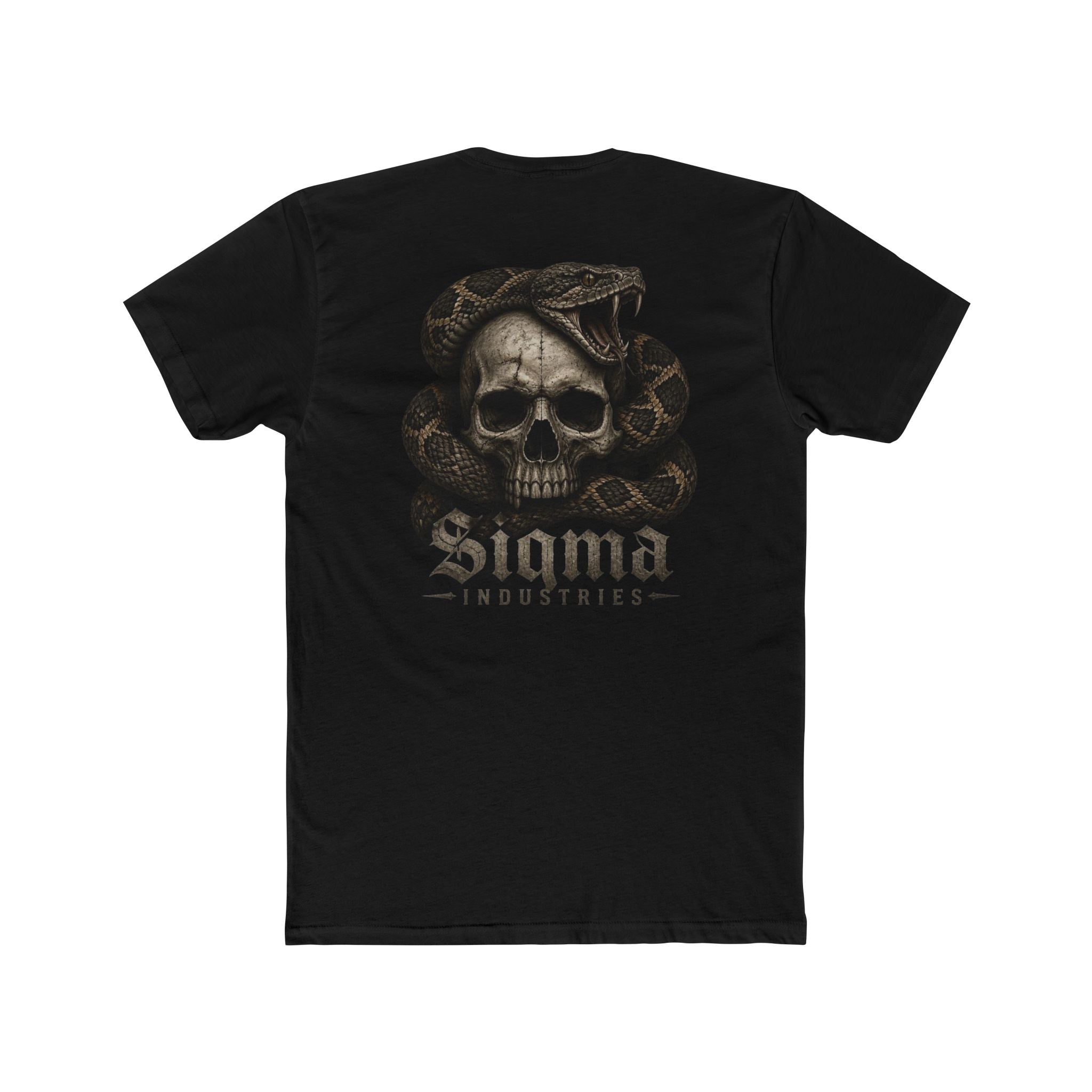 Skull & Snake Graphic Tee — "Sigma Industries" Back Print