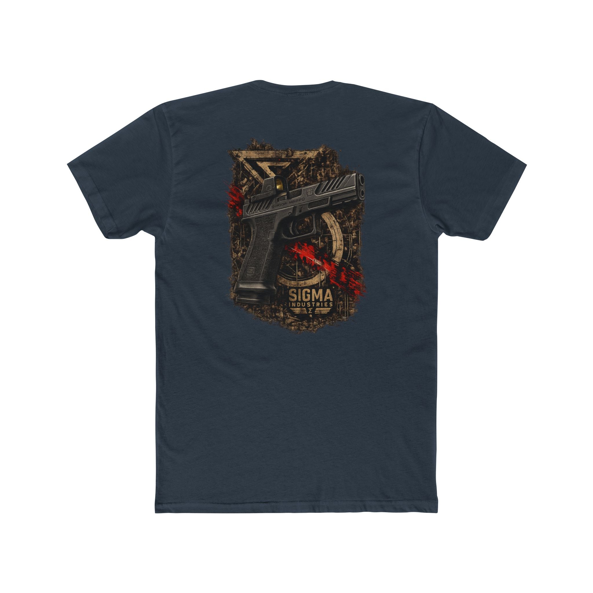 Sigma Tactical G17 Pistol Graphic Tee — Distressed Gun Logo Back Print
