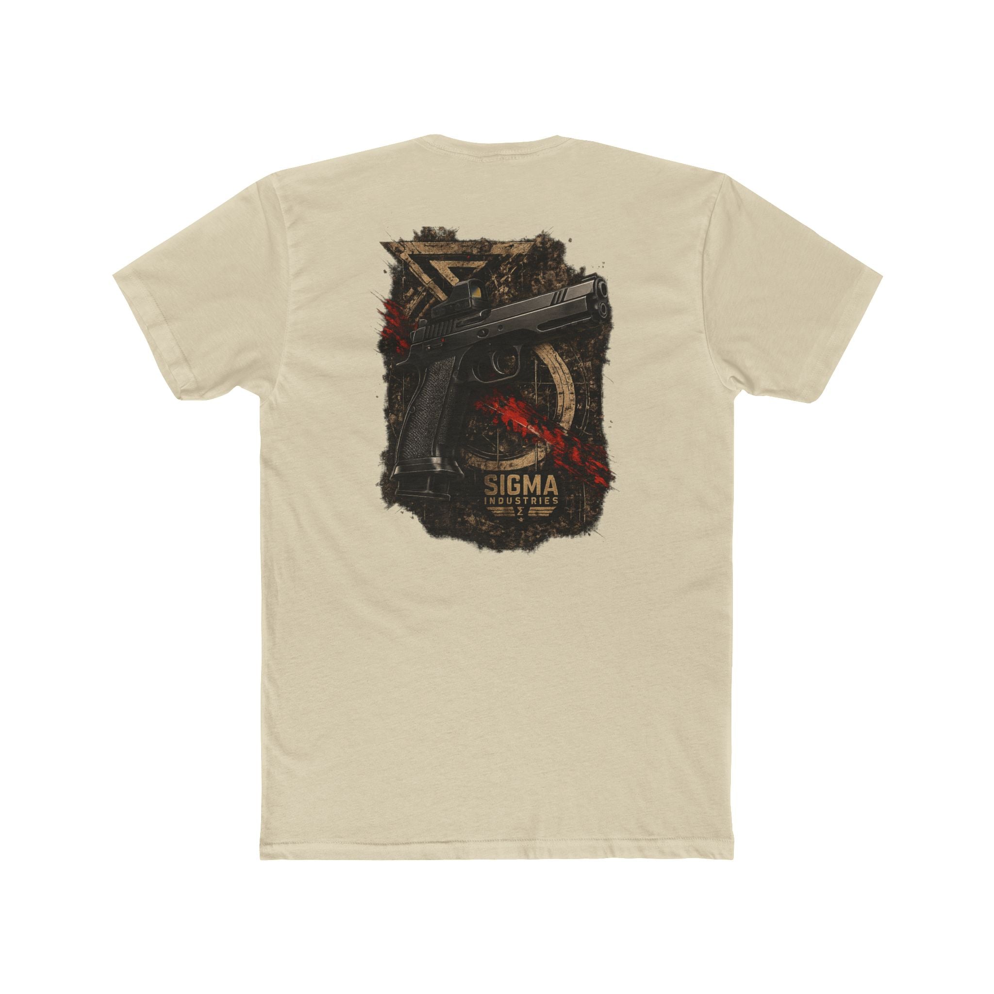 T-Shirt — Tactical Shadow Pistol Graphic Tee (Sigma Arms Back Print)