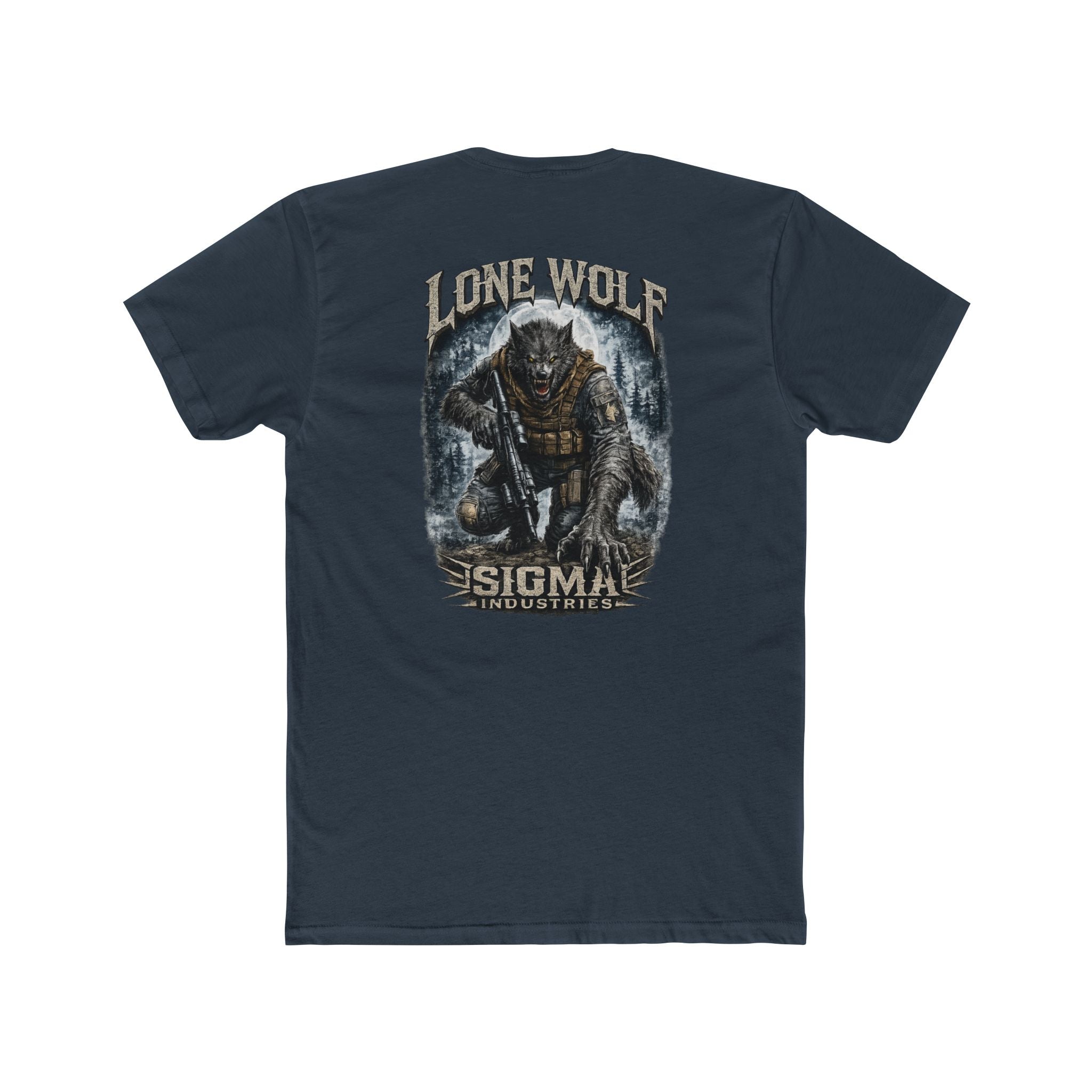 Lone Wolf Graphic Tee — Rugged Tactical Wolf Back Print