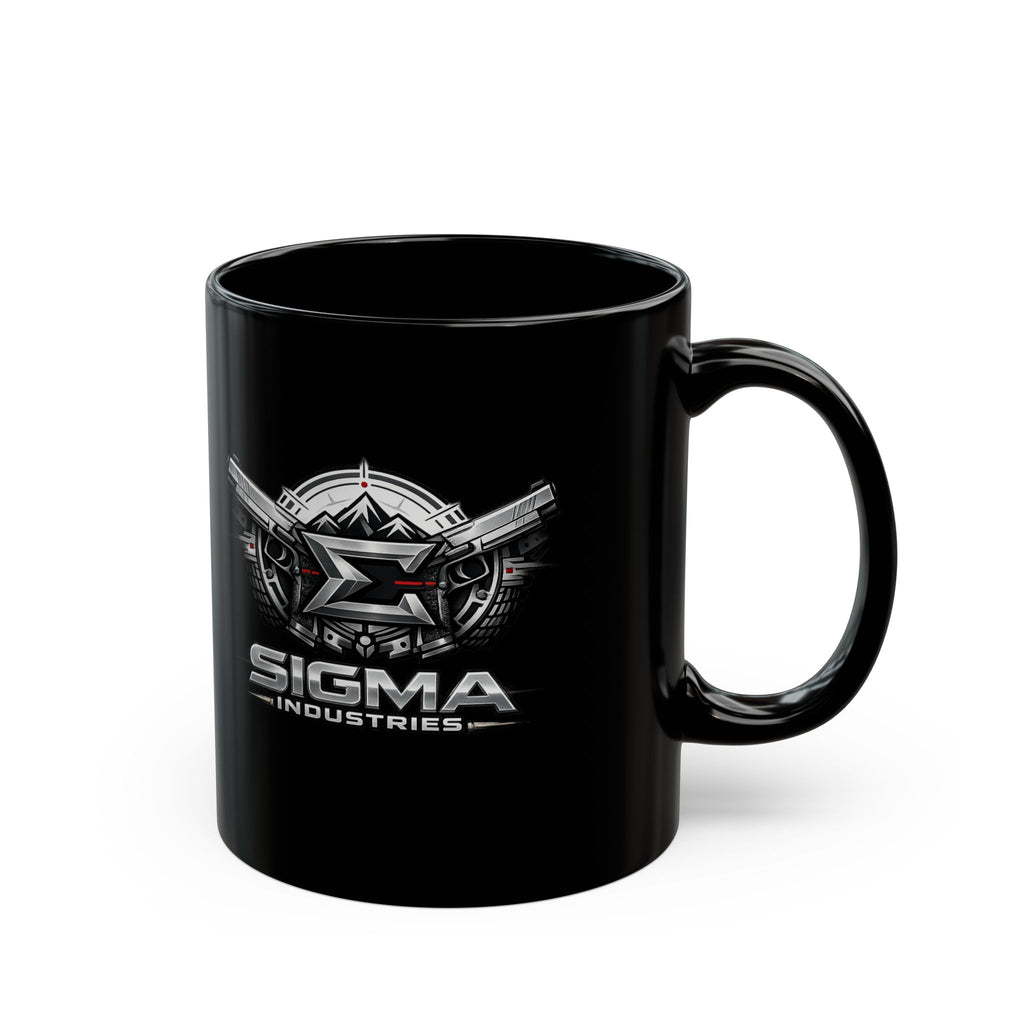 Sigma Industries Shield Black Mug – American Flag Logo Coffee Cup (11oz, 15oz)