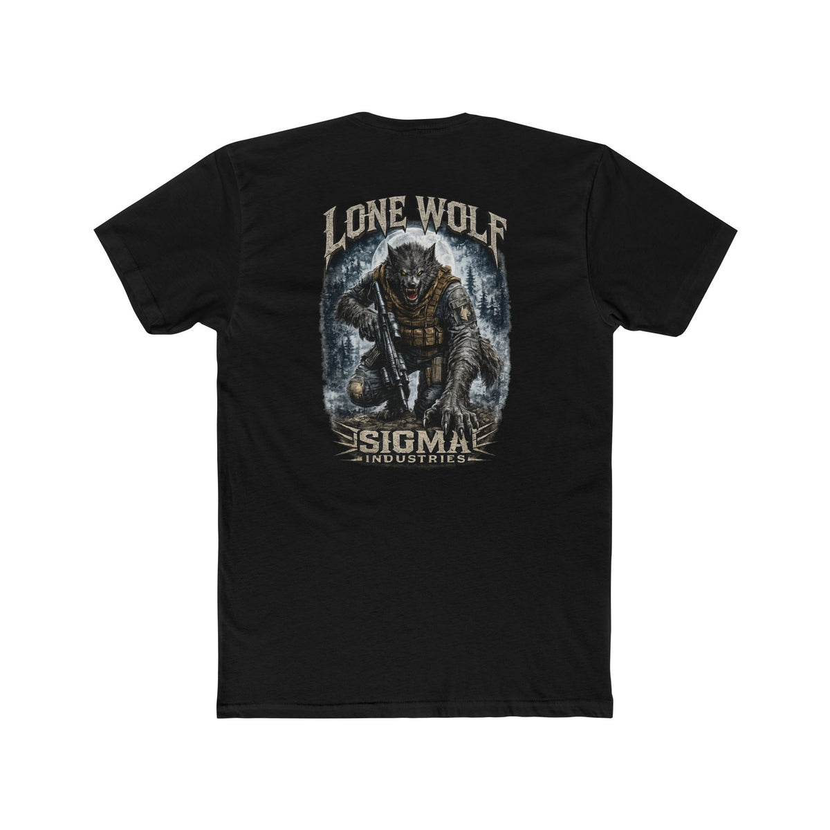 Lone Wolf Tactical Graphic Tee — Sigma Industries Sci‑Fi Monster T-Shirt