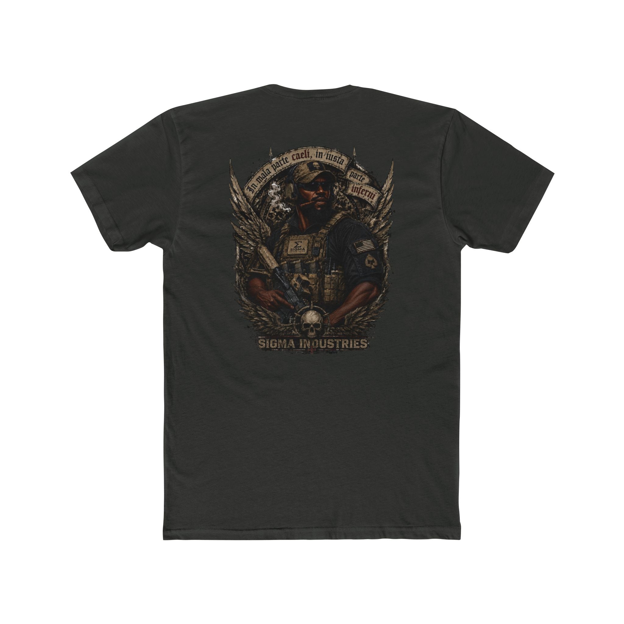 Military Style Graphic Tee — 'Sigma Industries' Back Print
