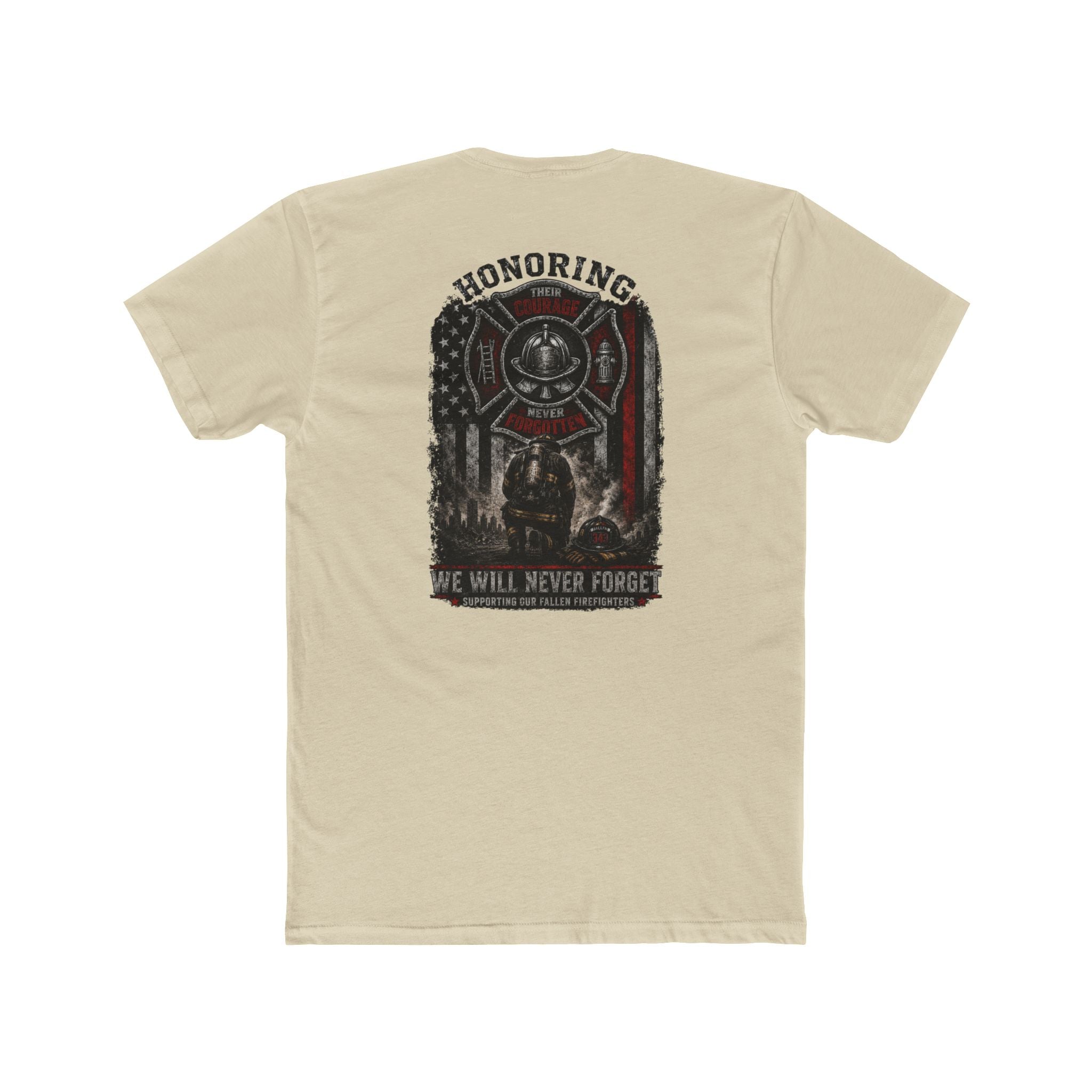 Honoring Fallen Firefighters T‑Shirt — "We Will Never Forget" Memorial Tee