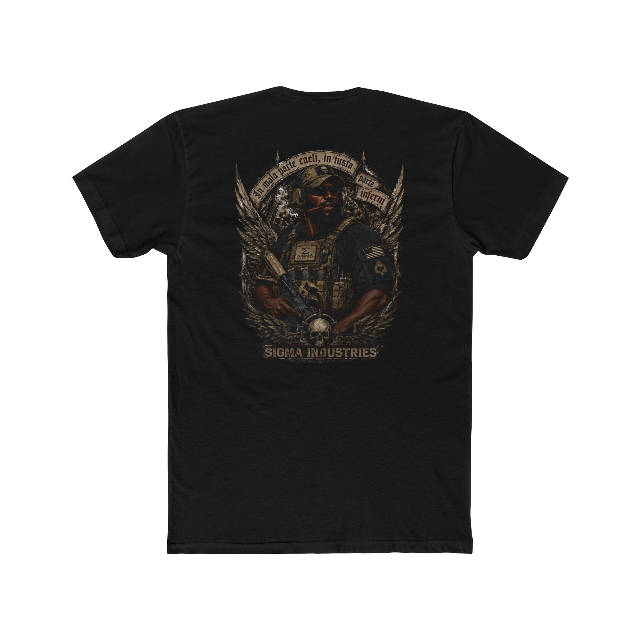 Military Style Graphic Tee — 'Sigma Industries' Back Print