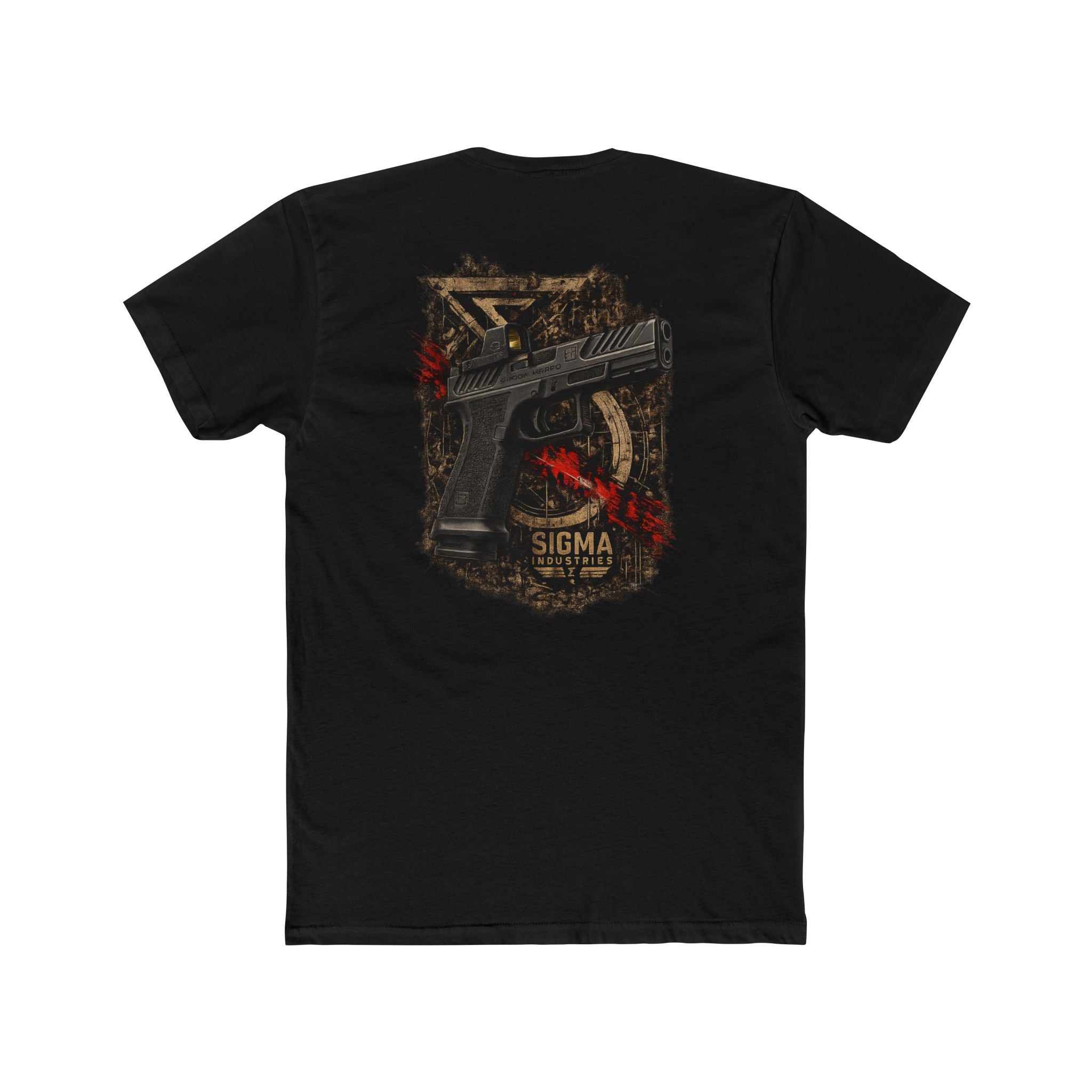 Sigma Tactical G17 Pistol Graphic Tee — Distressed Gun Logo Back Print