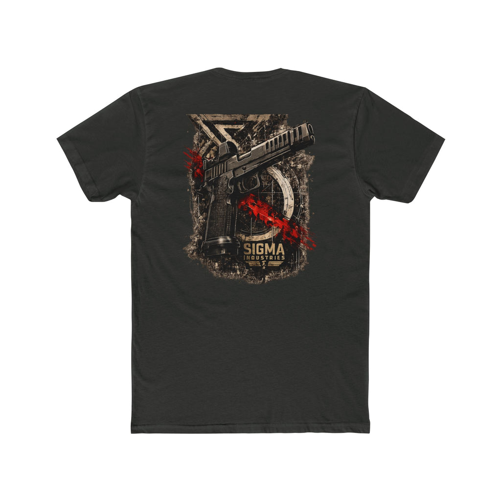 Tactical Pistol Art T‑Shirt — Distressed Pistol Graphic Tee