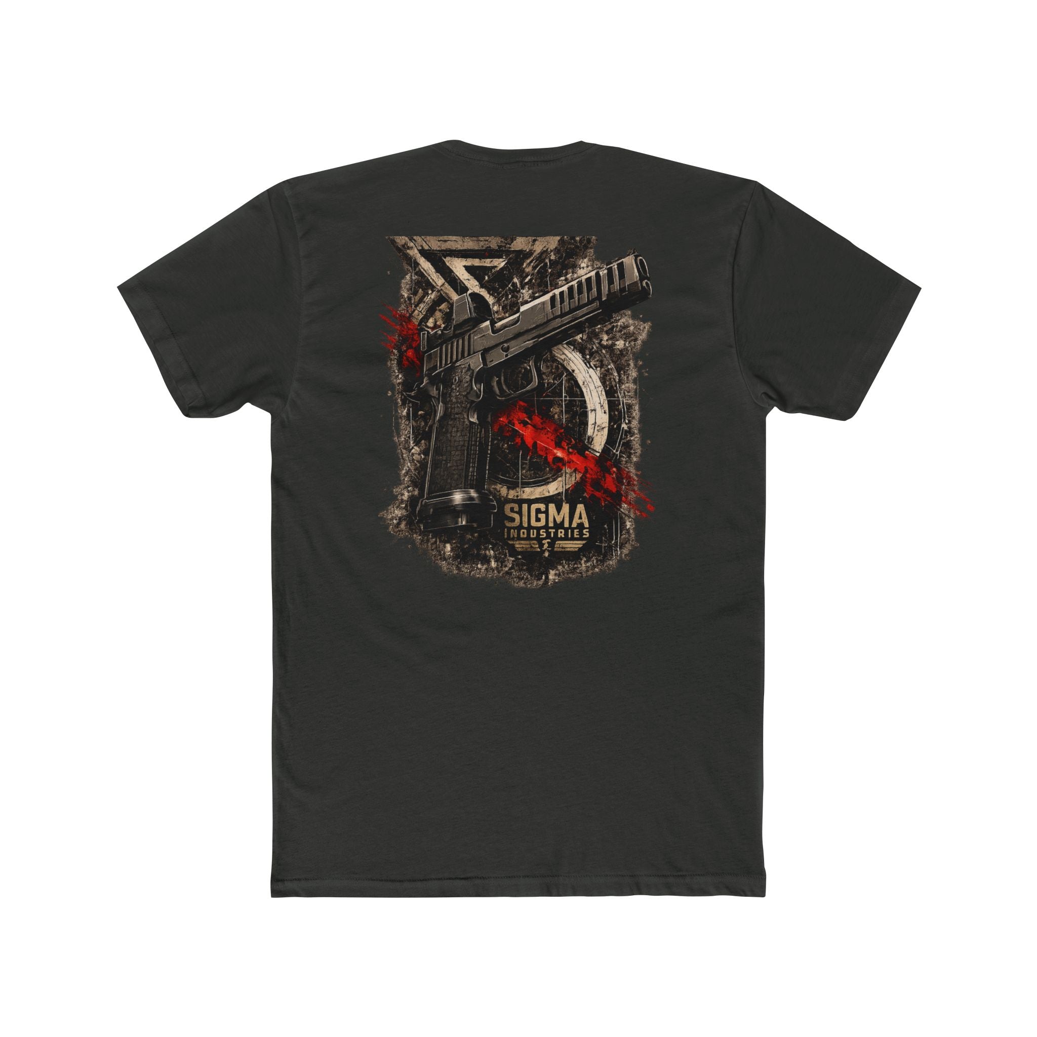 Tactical Pistol Art T‑Shirt — Distressed Pistol Graphic Tee
