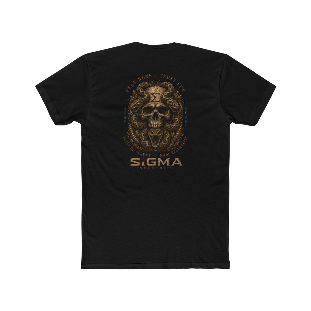 Sigma Skull and Snake Graphic Tee — Vintage Military Skull Back Print
