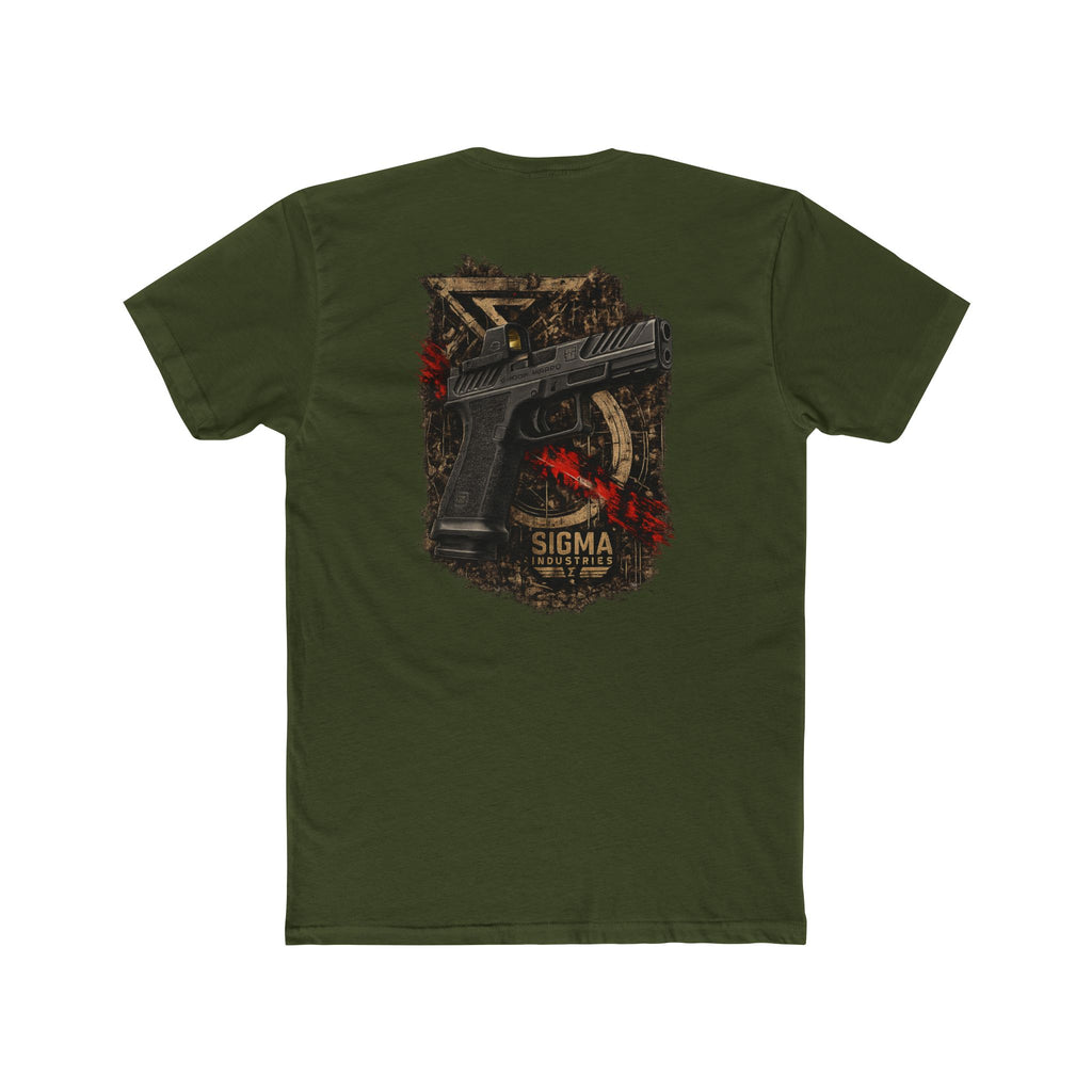Sigma Tactical G17 Pistol Graphic Tee — Distressed Gun Logo Back Print