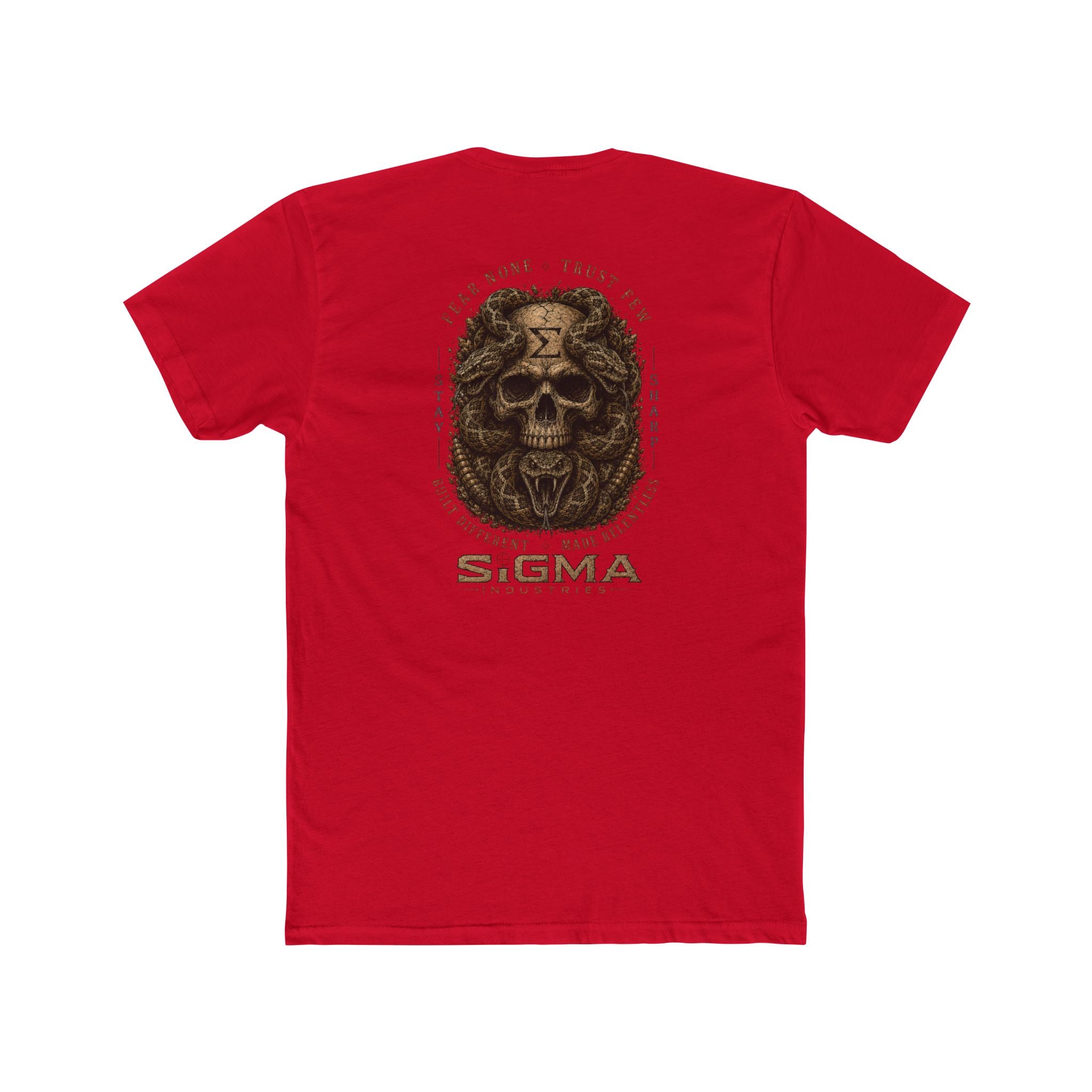 Sigma Skull and Snake Graphic Tee — Vintage Military Skull Back Print