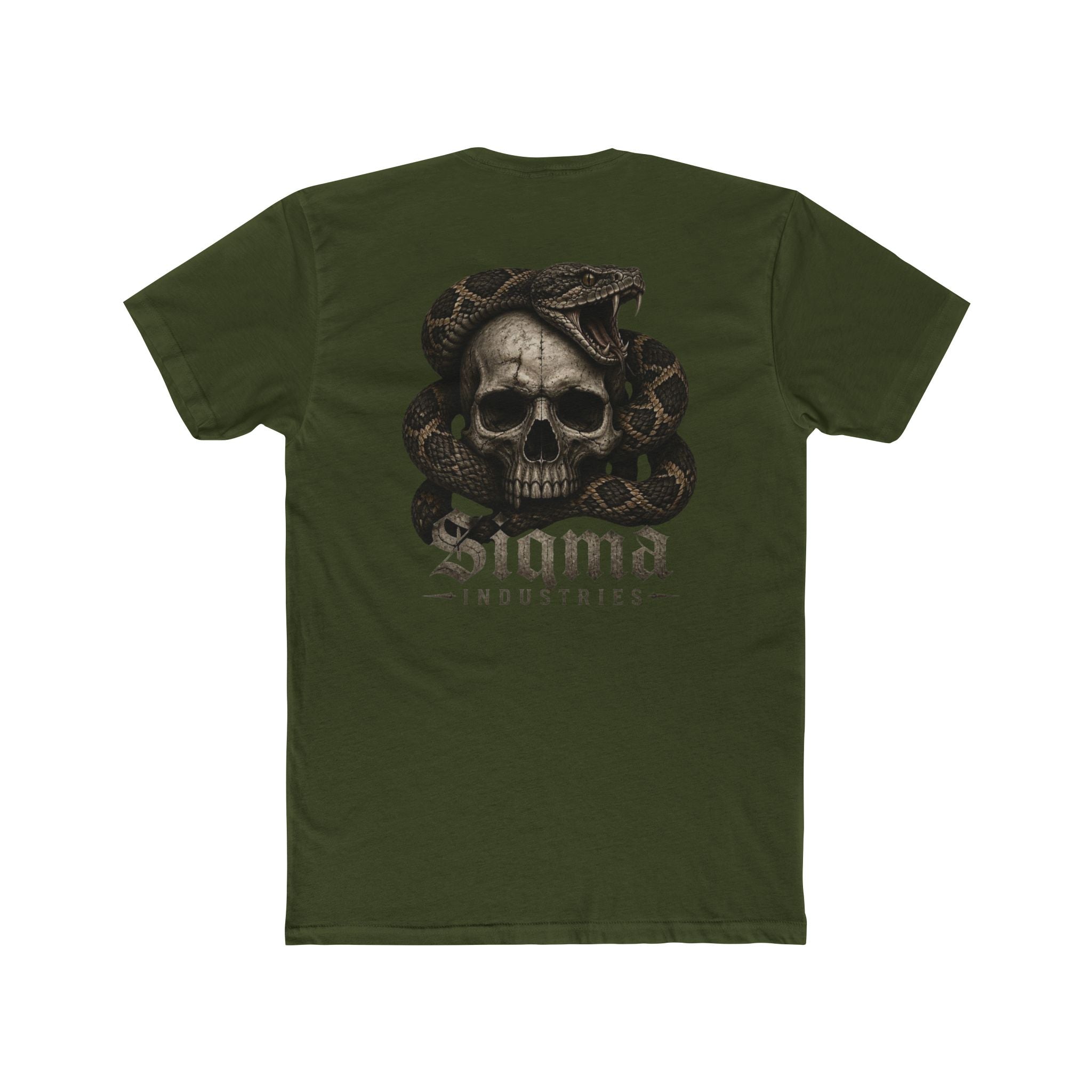Skull & Snake Graphic Tee — "Sigma Industries" Back Print