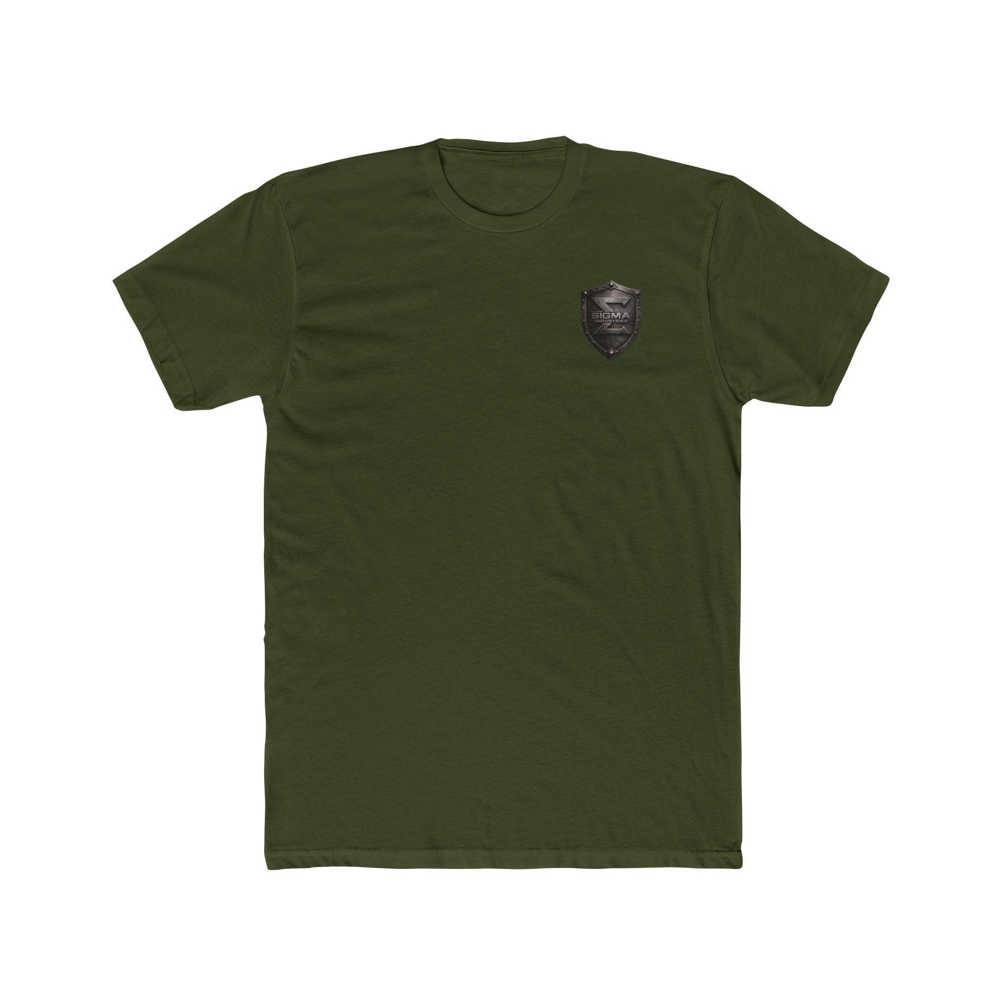 Sigma Industries Flag Logo T-Shirt — Distressed American Emblem Crew Tee