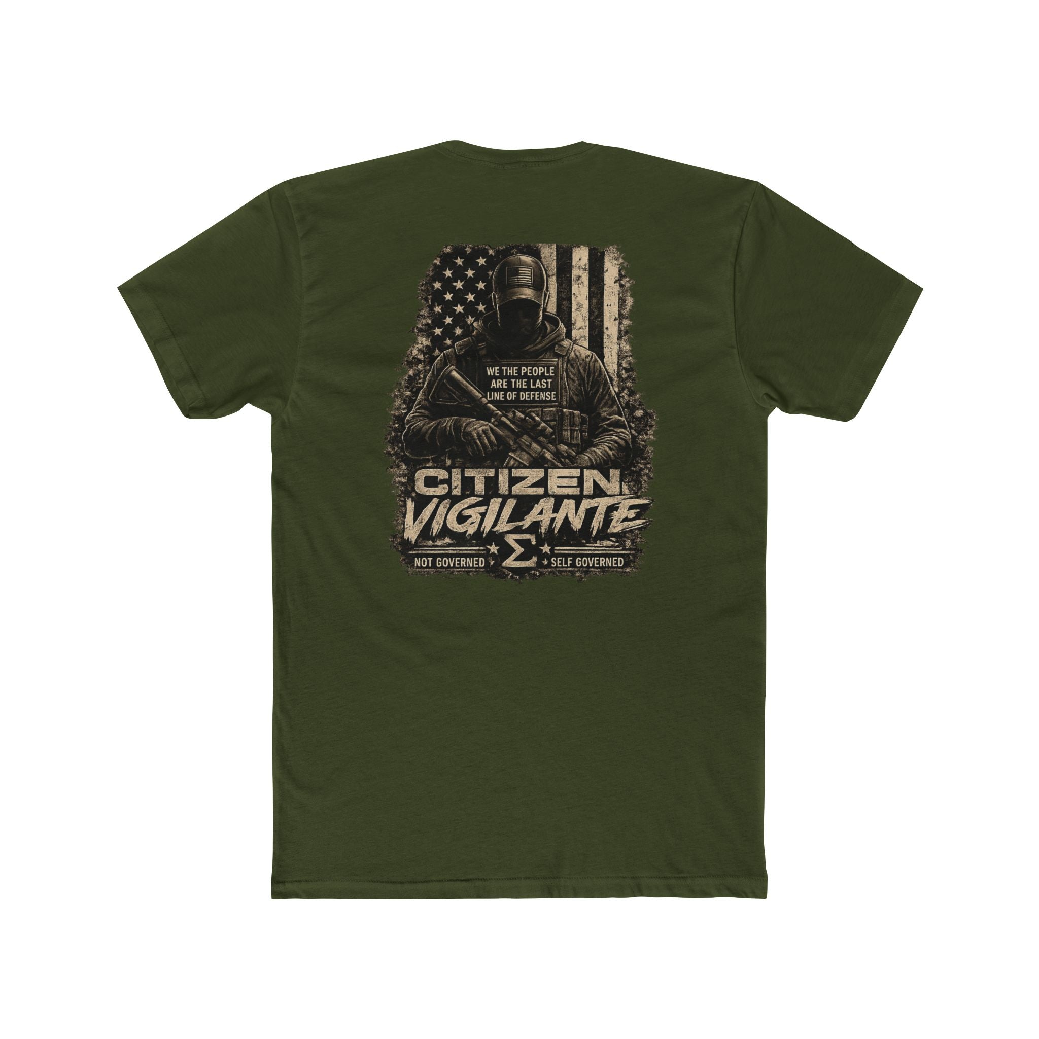 Citizen Vigilante Graphic Tee — Patriotic Tactical Back Print
