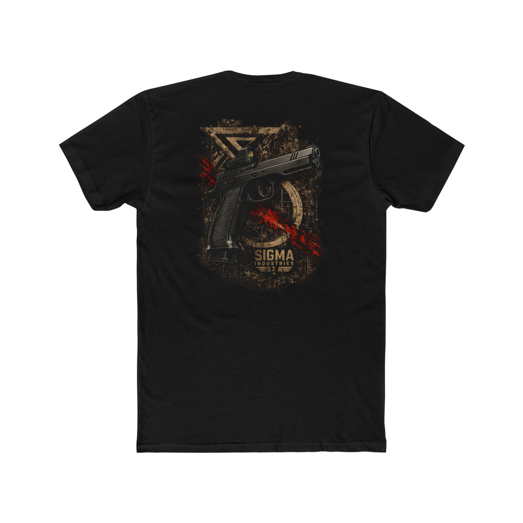 T-Shirt — Tactical Shadow Pistol Graphic Tee (Sigma Arms Back Print)