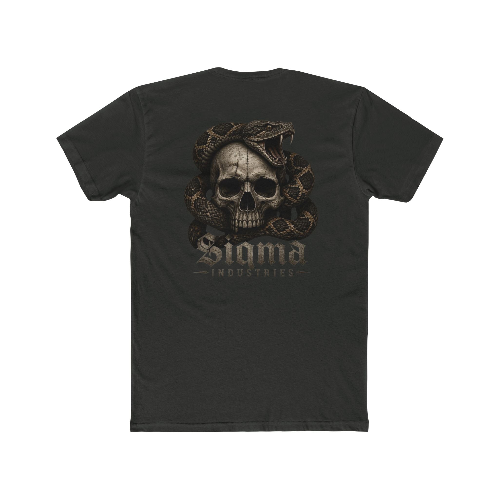 Skull & Snake Graphic Tee — "Sigma Industries" Back Print