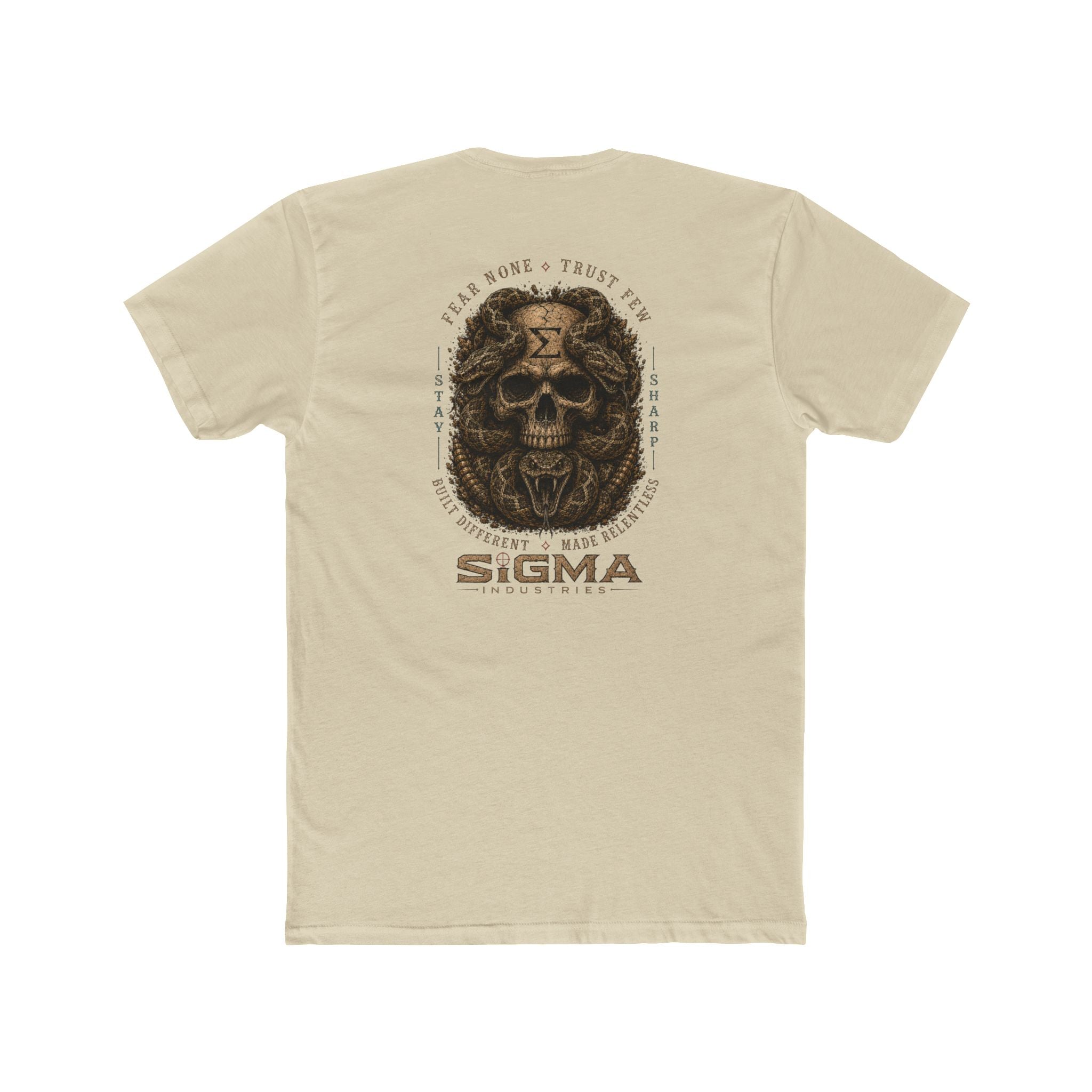 Sigma Skull and Snake Graphic Tee — Vintage Military Skull Back Print