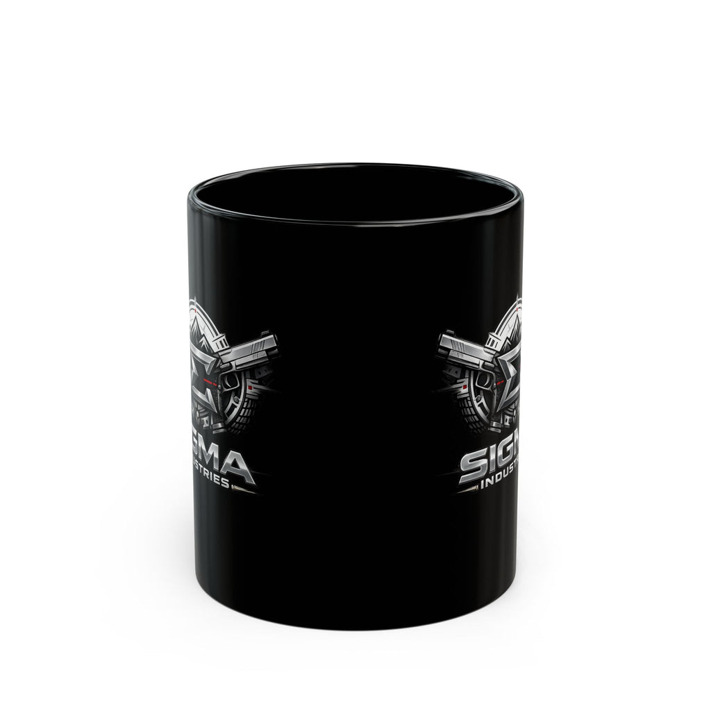 Sigma Industries Shield Black Mug – American Flag Logo Coffee Cup (11oz, 15oz)