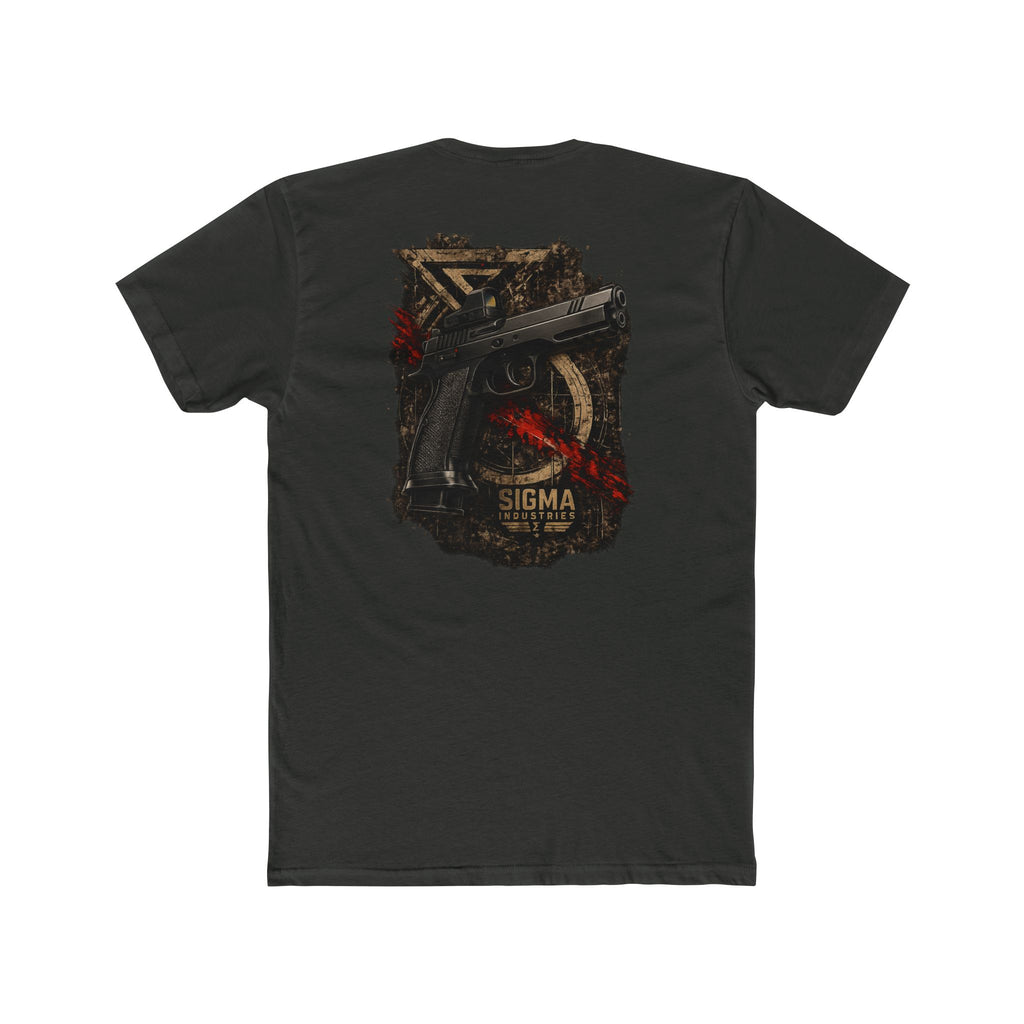 T-Shirt — Tactical Shadow Pistol Graphic Tee (Sigma Arms Back Print)