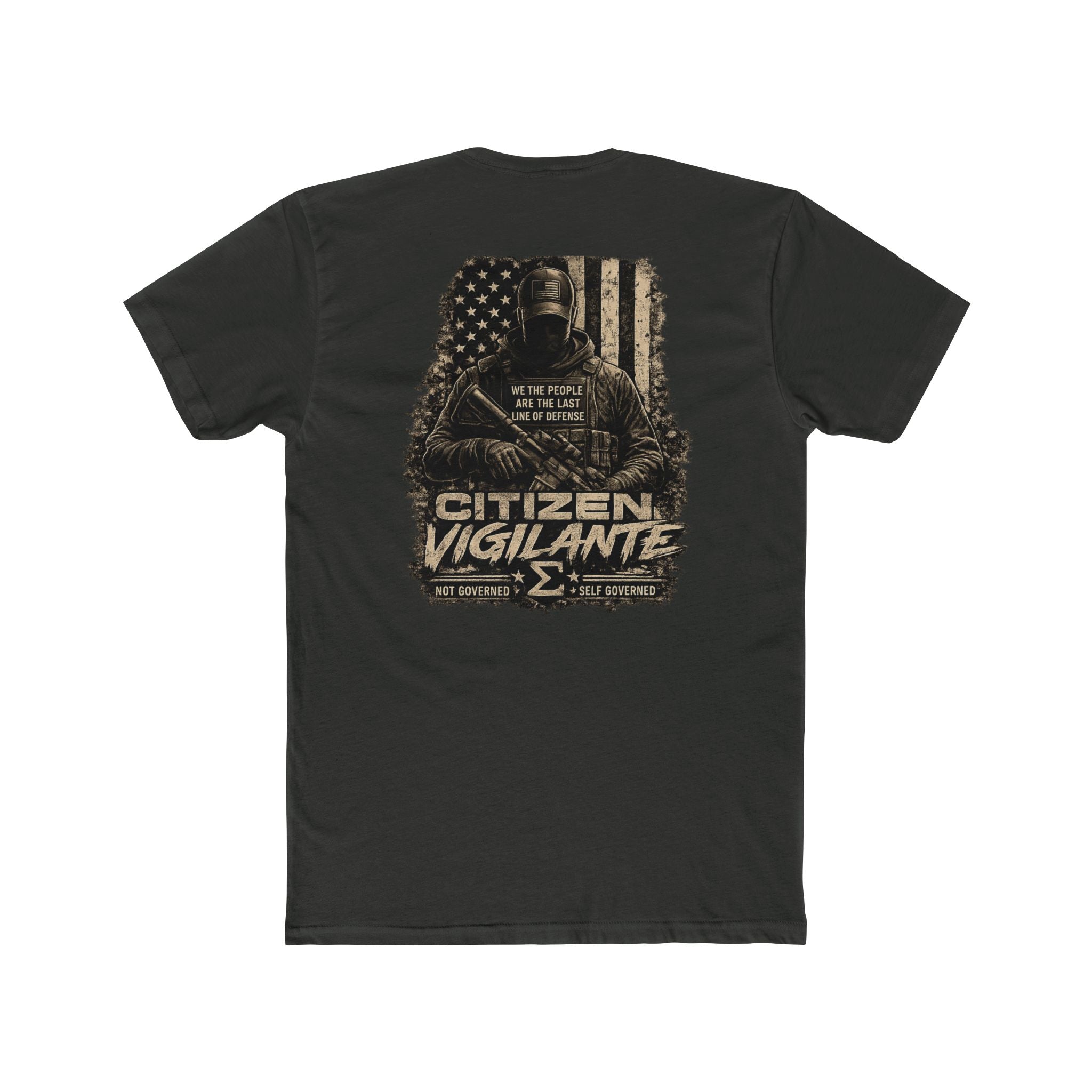 Citizen Vigilante Graphic Tee — Patriotic Tactical Back Print
