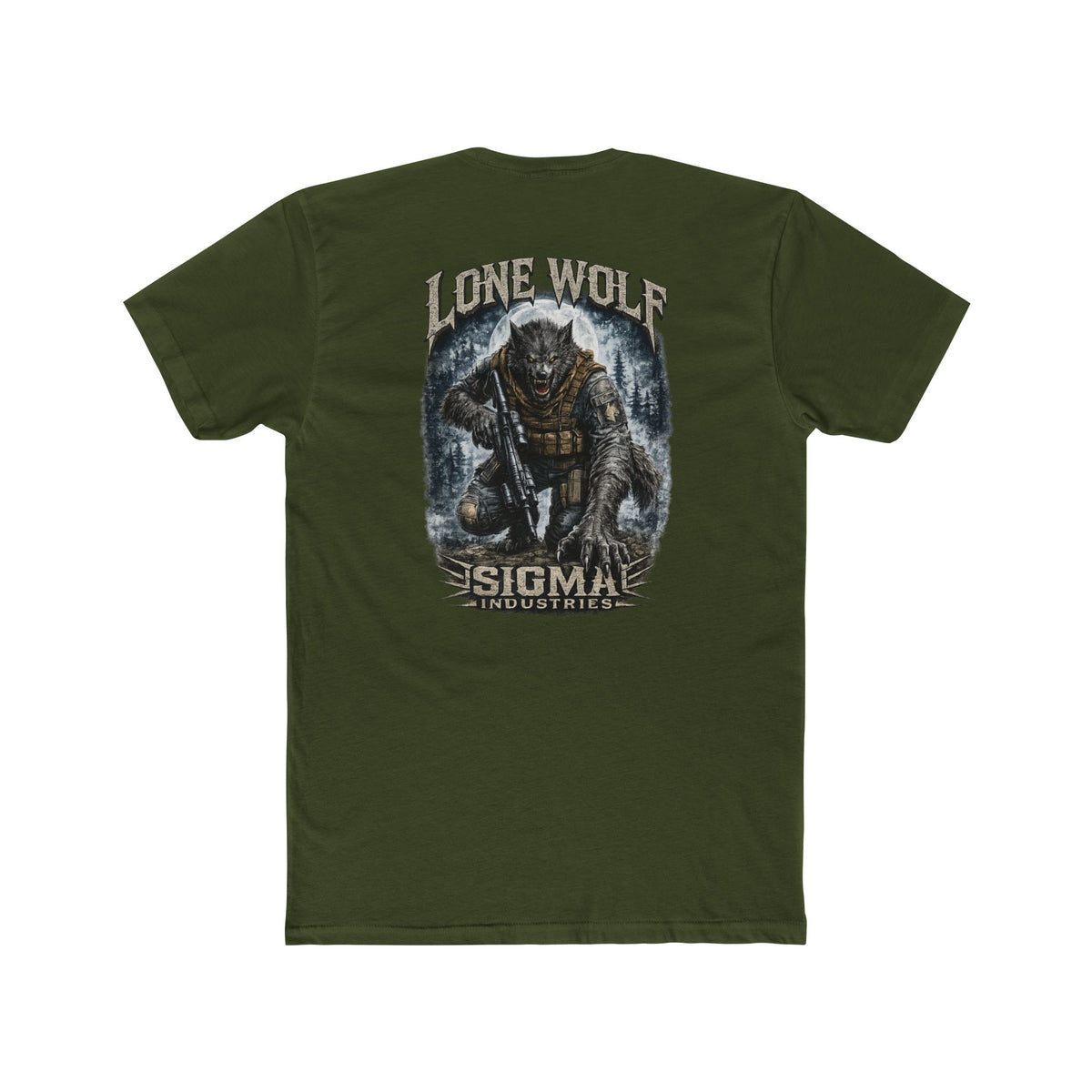 Lone Wolf Tactical Graphic Tee — Sigma Industries Sci‑Fi Monster T-Shirt