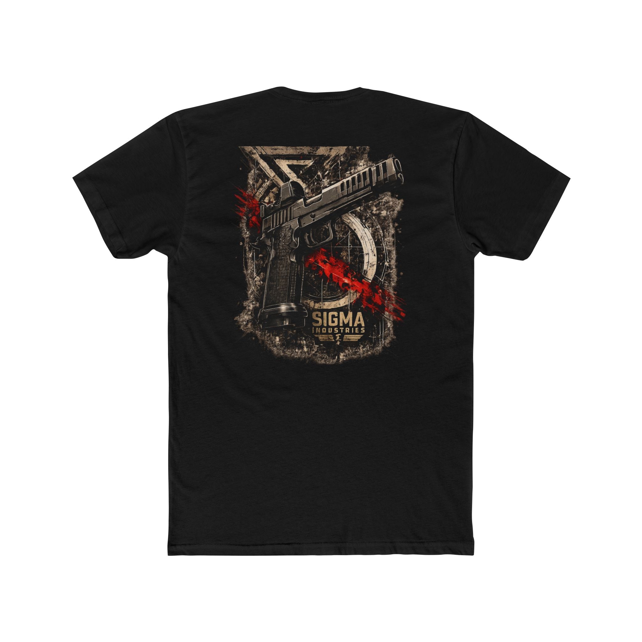 Tactical Pistol Art T‑Shirt — Distressed Pistol Graphic Tee