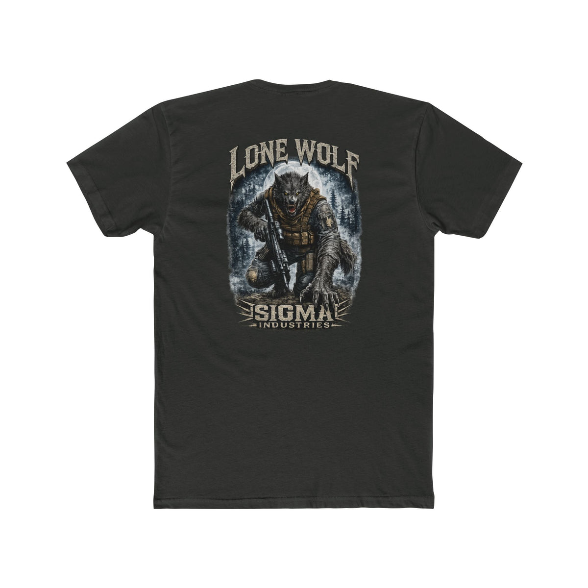 Lone Wolf Tactical Graphic Tee — Sigma Industries Sci‑Fi Monster T-Shirt