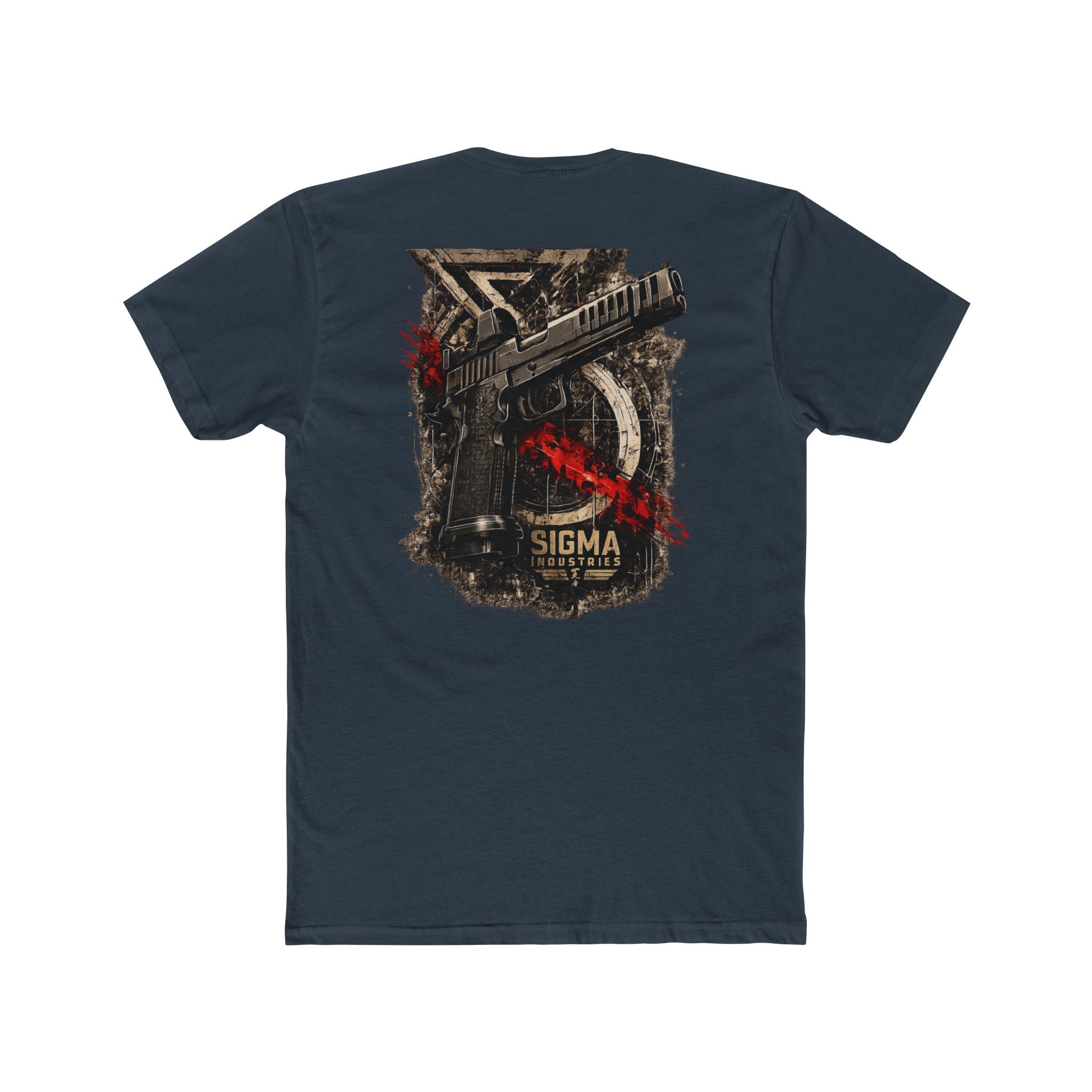 Tactical Pistol Art T‑Shirt — Distressed Pistol Graphic Tee