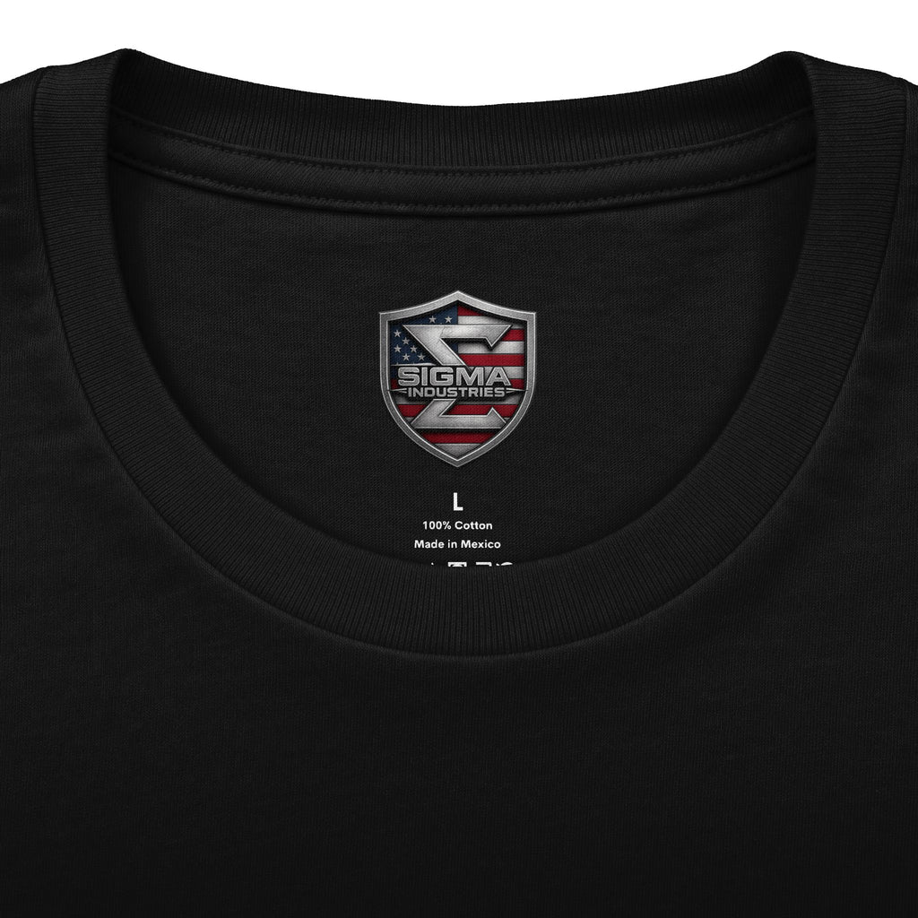 T-Shirt — Tactical Shadow Pistol Graphic Tee (Sigma Arms Back Print)