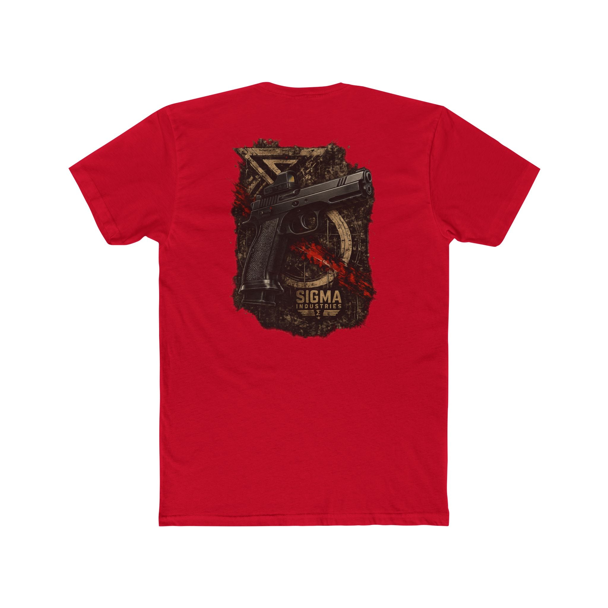 T-Shirt — Tactical Shadow Pistol Graphic Tee (Sigma Arms Back Print)